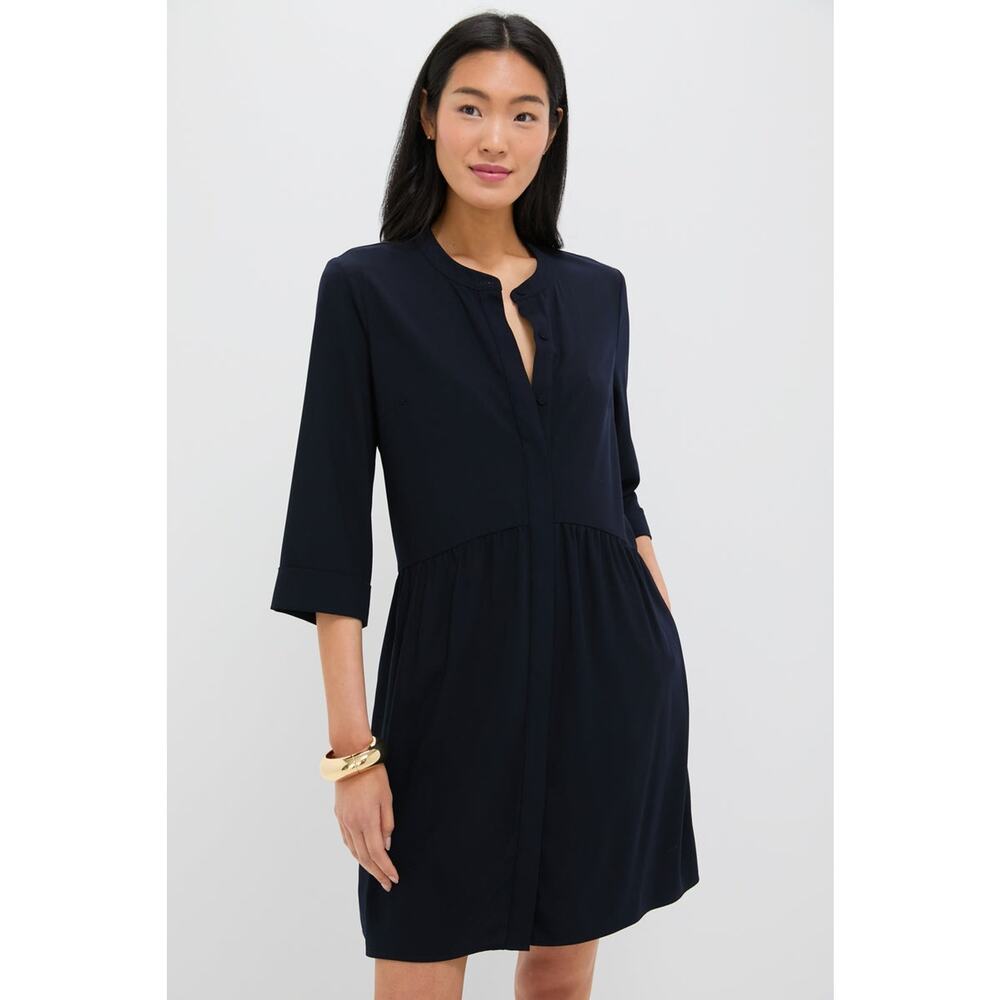 TUCKERNUCK Navy Crepe Royal Shirt Dress Size XL NWT Retail $148 Tuckernuck